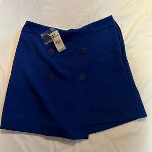 Express blue buttoned skort